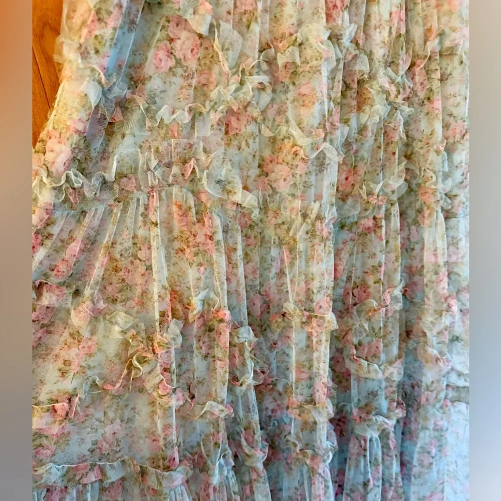 Beulah Style Floral Tulle Maxi Dress - Picture 10 of 12